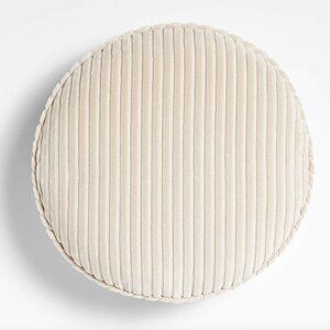 C&B Creste 14" Ivory Pillbox Throw Pillow by Athena Calderone by Crate& Barrel
